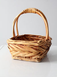 vintage wooden handle basket