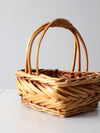 vintage wooden handle basket