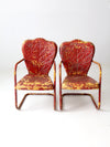 mid century metal bouncer patio lounge chairs pair