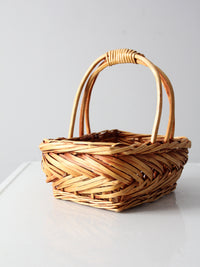 vintage wooden handle basket