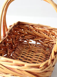 vintage wooden handle basket