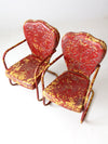 mid century metal bouncer patio lounge chairs pair