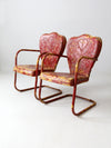 mid century metal bouncer patio lounge chairs pair