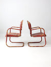 mid century metal bouncer patio lounge chairs pair