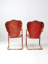 mid century metal bouncer patio lounge chairs pair