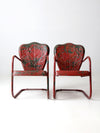 mid century metal bouncer patio lounge chairs pair