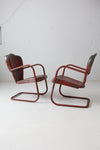 mid century metal bouncer patio lounge chairs pair