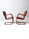 mid century metal bouncer patio lounge chairs pair