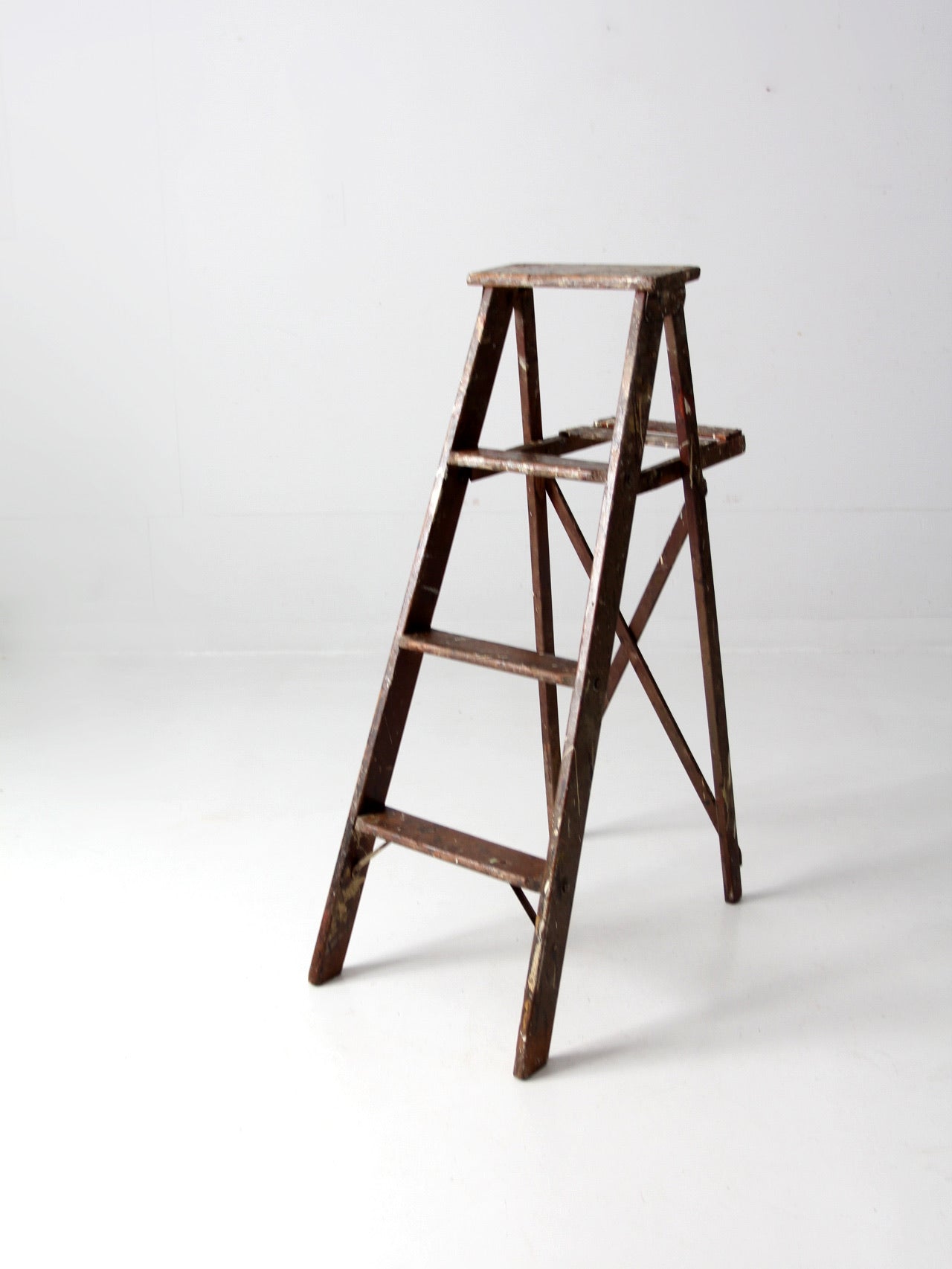 vintage painter's wooden folding ladder