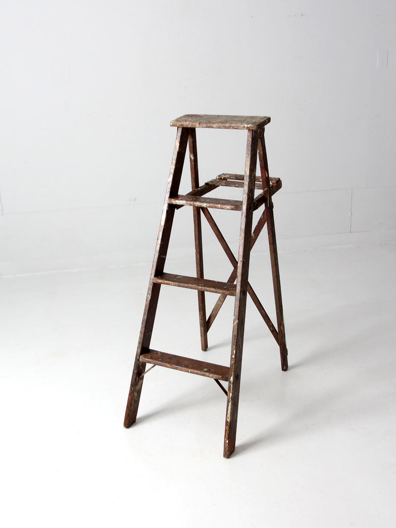 vintage painter's wooden folding ladder