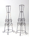 mid century iron plant stands pair