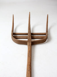 antique primitive farm tool rake