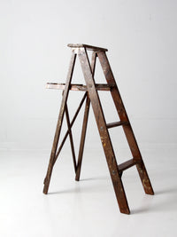 vintage painter's wooden folding ladder