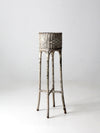 antique white wicker planter