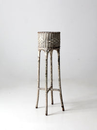 antique white wicker planter