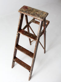 vintage painter's wooden folding ladder