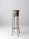 antique white wicker planter