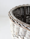 antique white wicker planter