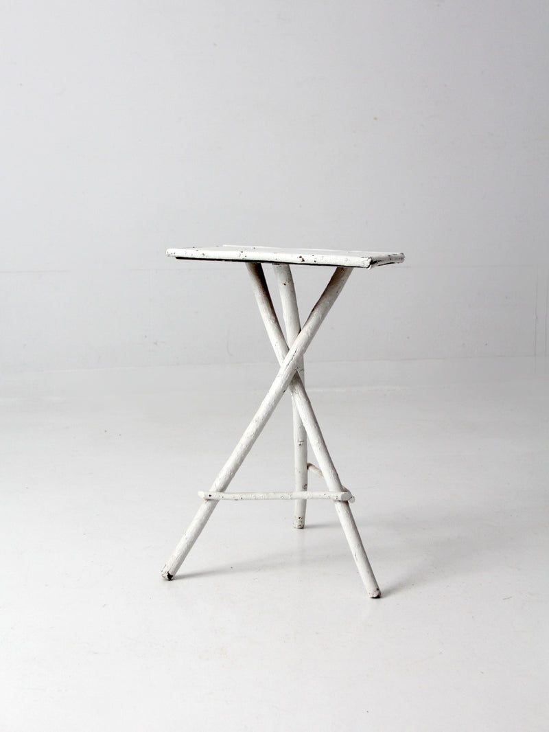 antique white twig folk art table