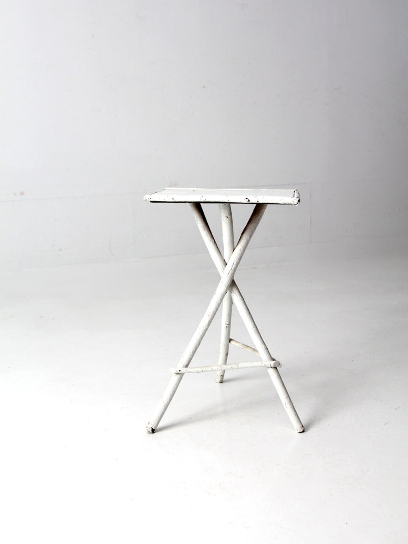 antique white twig folk art table