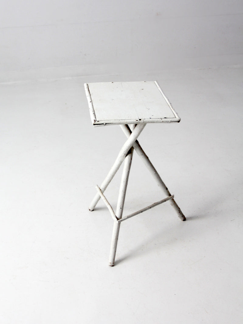 antique white twig folk art table