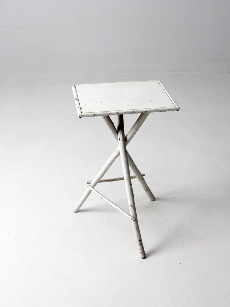 antique white twig folk art table