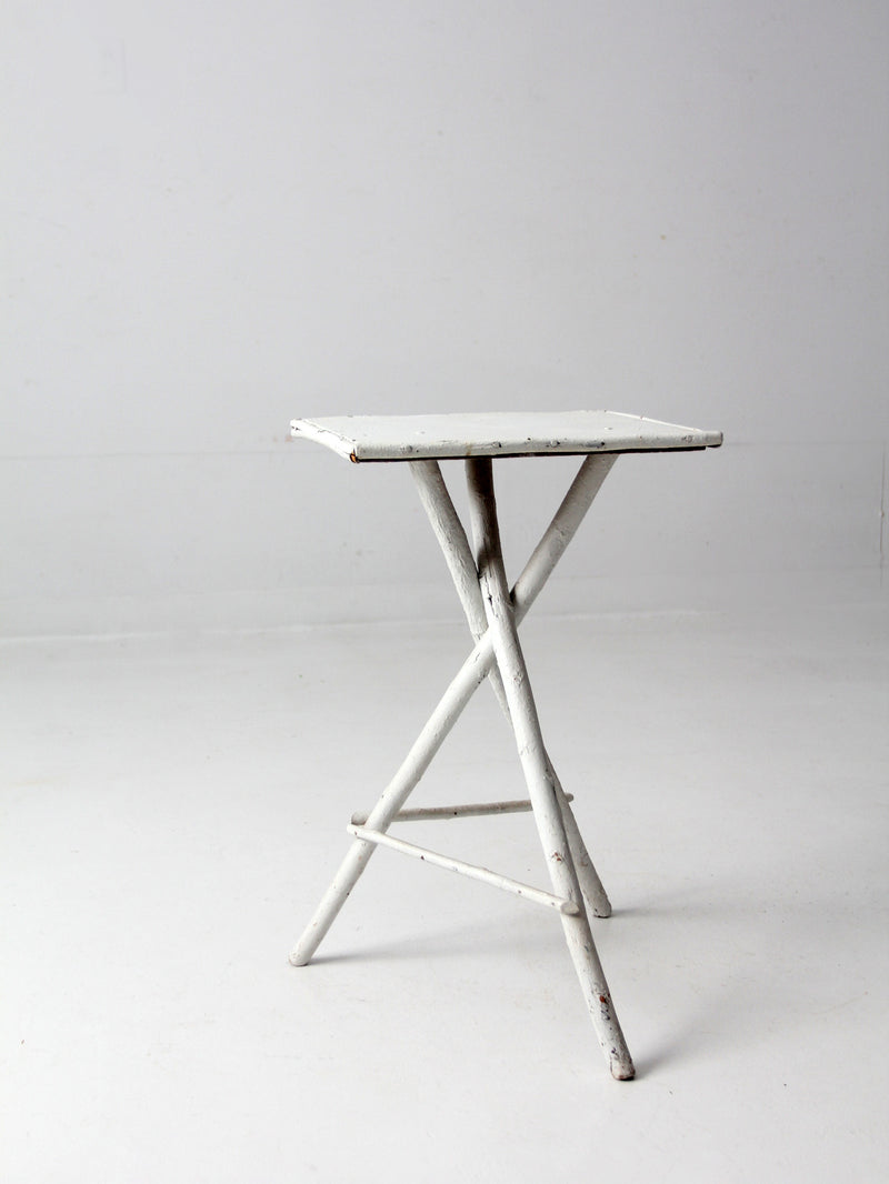 antique white twig folk art table