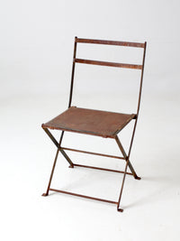 antique folding iron bistro chair