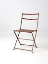antique folding iron bistro chair
