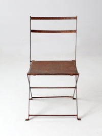 antique folding iron bistro chair