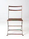 antique folding iron bistro chair