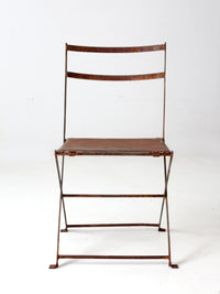 antique folding iron bistro chair