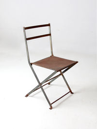 antique folding iron bistro chair