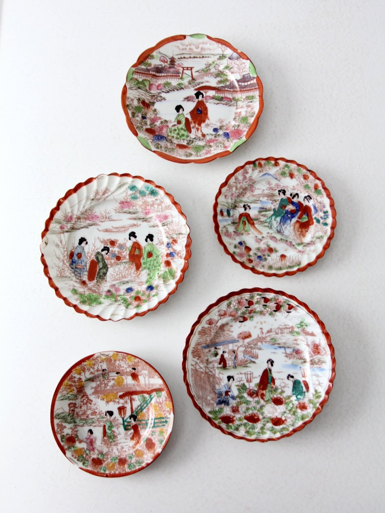 antique "Geisha Girl" Japanese porcelain dish collection
