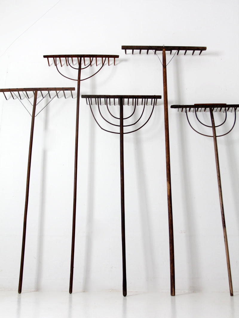 antique primitive hay rake collection