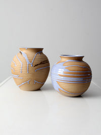 vintage studio pottery vases pair
