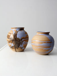 vintage studio pottery vases pair