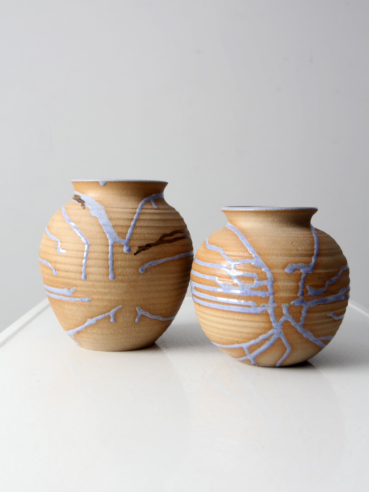 vintage studio pottery vases pair