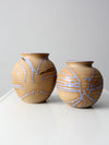 vintage studio pottery vases pair