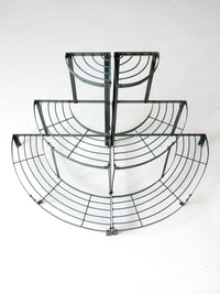 mid century tiered wrought iron plant stand pair