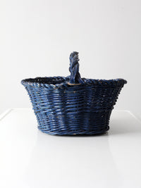 vintage blue harvest basket