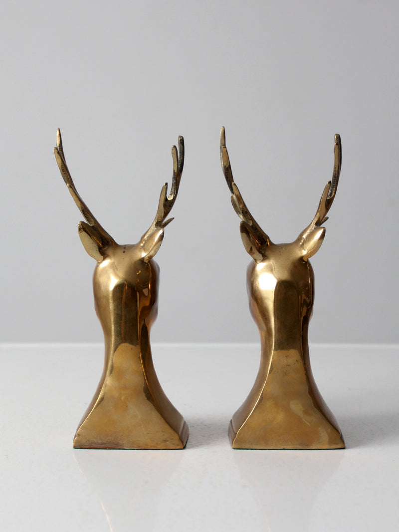 vintage large stag deer bookends pair