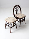 antique Adirondack children's twig chair and stool
