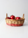 vintage double handle basket bowl