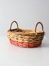 vintage double handle basket bowl