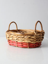 vintage double handle basket bowl