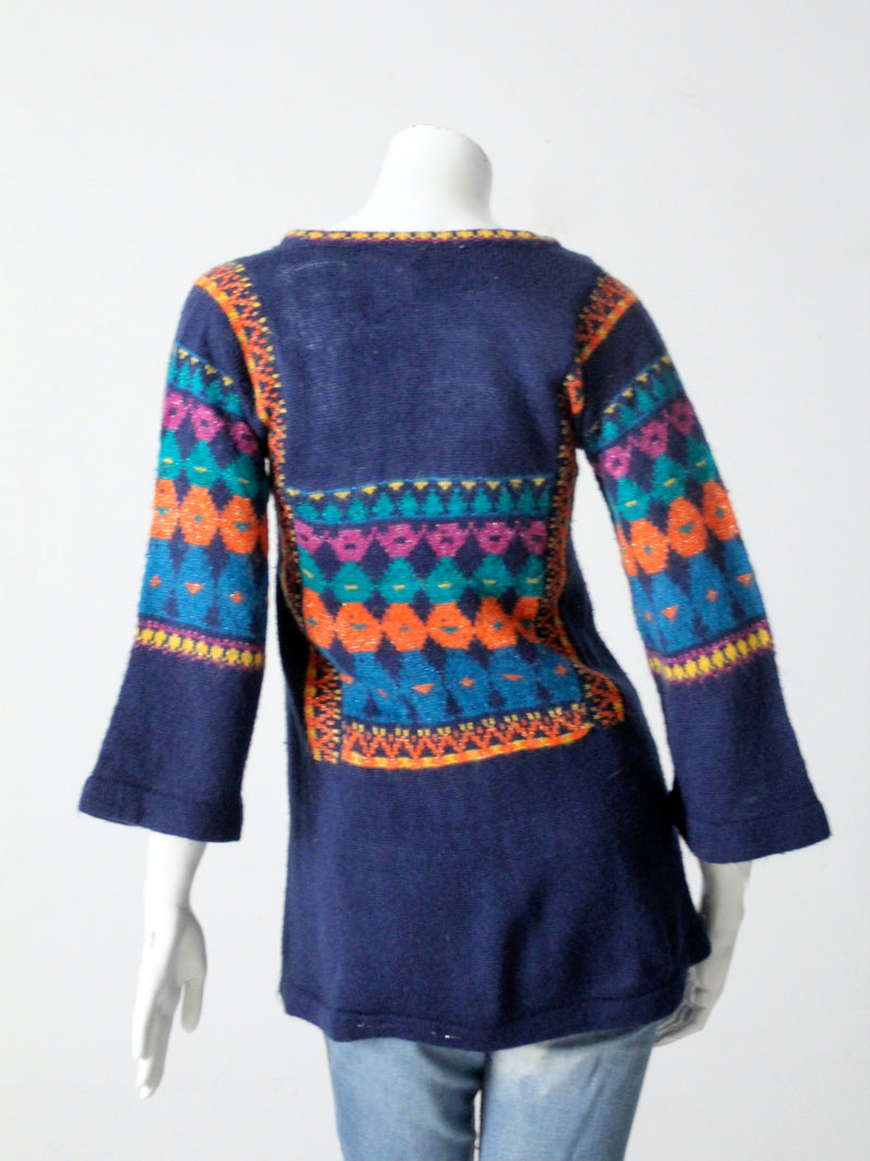 vintage 70s boho knit pullover