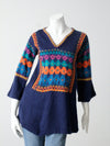 vintage 70s boho knit pullover