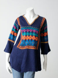 vintage 70s boho knit pullover