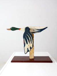 antique folk art wooden mallard duck